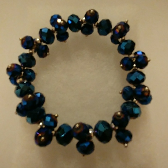 Blue Metallic Crystal Bracelet - Picture 4 of 8